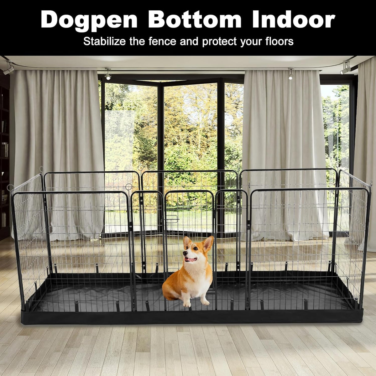 PJYuCien Rectangle Dog Playpen Bottom Pad - Fits 8 Panels 32"" Width Metal Dog Playpen -32""x96""
