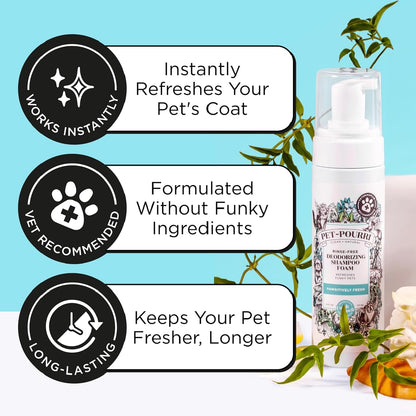 Poo-Pourri Rinse-Free Deodorizing Dry Shampoo for Dogs & Cats – Moisturizing Skin & Coat Soothing