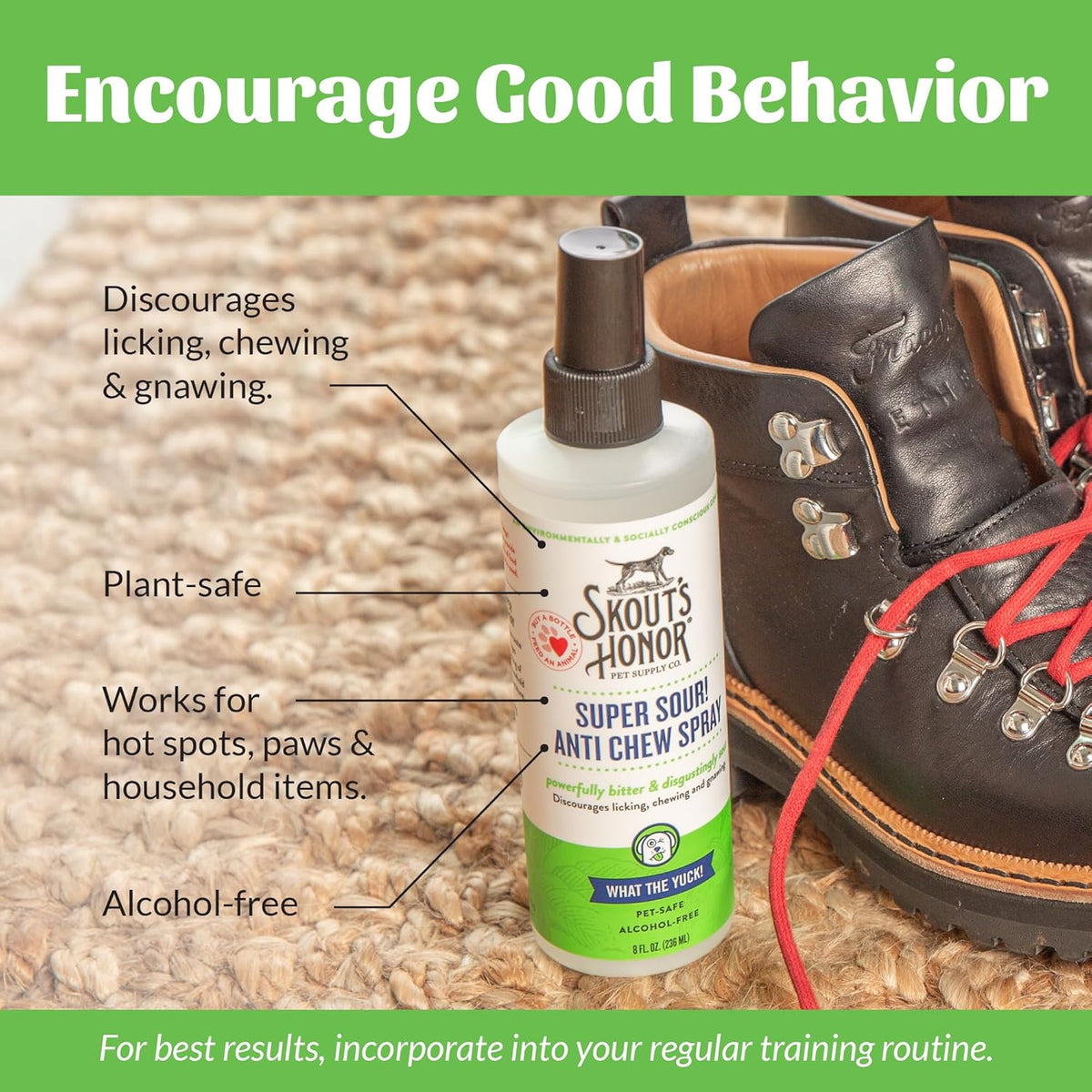 Skout's Honor Super Sour! Anti Chew Spray - Natural Ultra Bitter Formula to Help Deter That