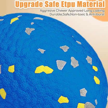 4.72" Indestructible Large Rugby Balls for Aggressive Chewers Durable Olive Bouncy Interactive