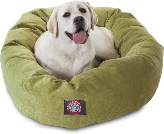 Majestic Pet 40 Inch Micro Velvet Calming Dog Bed Washable 40x29x9 (inch) – Cozy Soft Round Donut