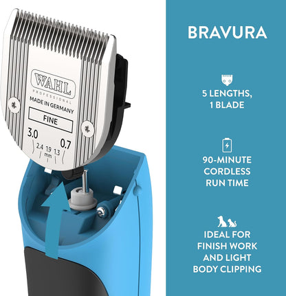 WAHL Professional Animal Bravura Lithium Ion Clipper - Pet, Dog, Cat, and Horse Corded/Cordless