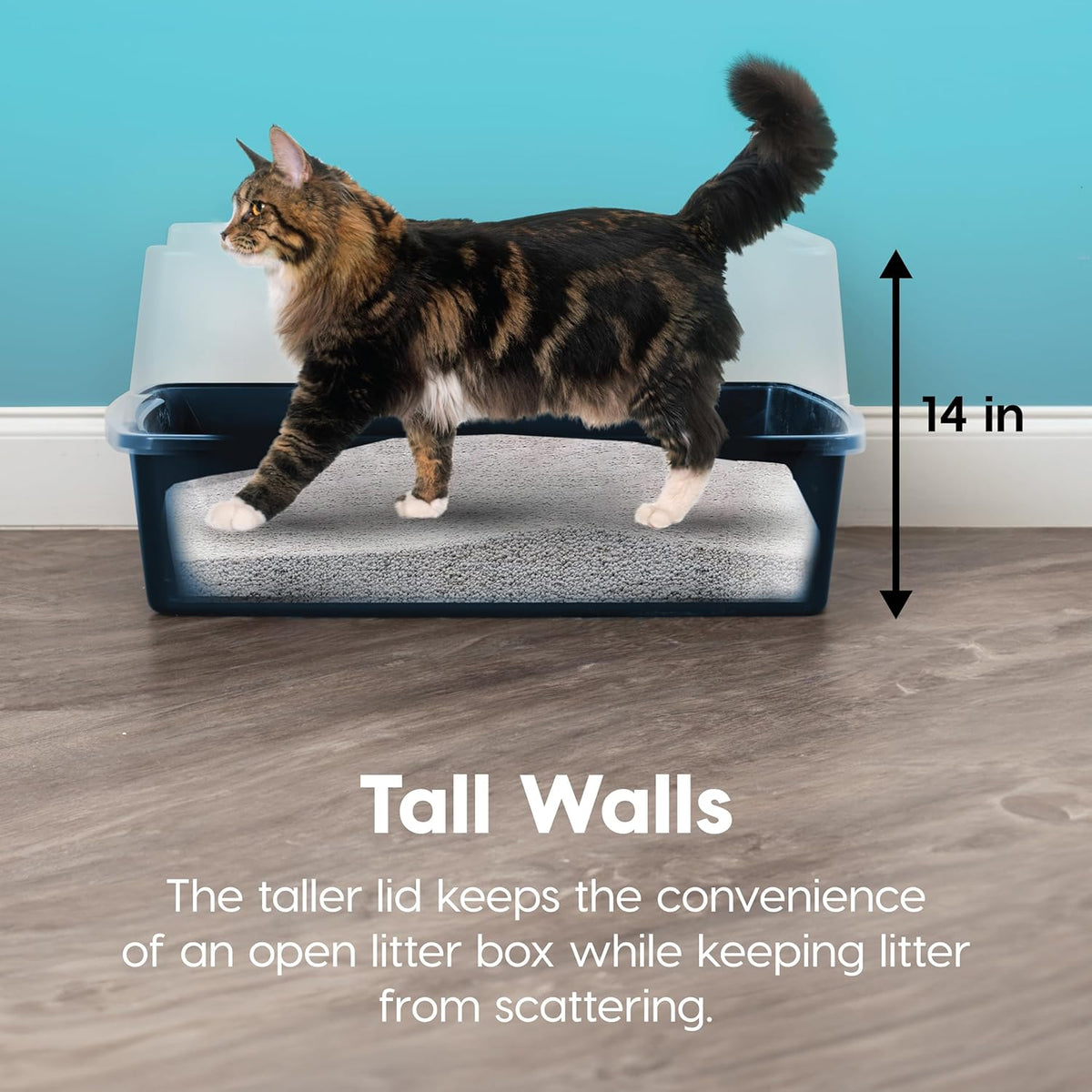 IRIS USA XX-Large Cat Litter Box, Open Top Extra Large Litter Box for Big Cats and Multi-Cat