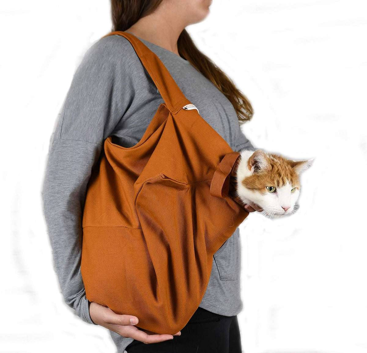 Cozy Comfort Carrier - Large Caramel Pet Carrier for Cat and Cat Restraint for Medication