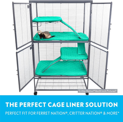 Paw Inspired Fitted Fleece Liners for Ferret Nation, Critter Nation Cage for Ferrets, Rats