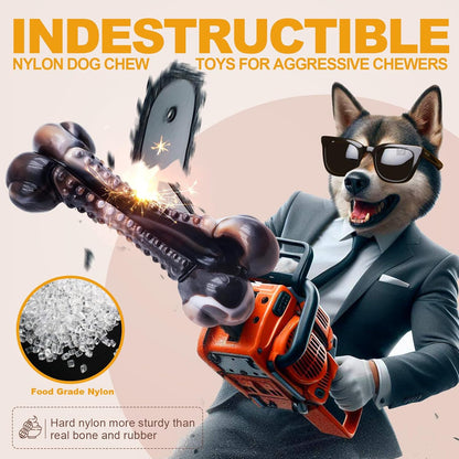 Dog Chew Toys for Aggressive Chewers, 2Pack Large Indestructible Dogs Bone Toy for Small Medium