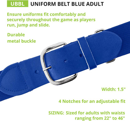 Champion Sports Baseball/Softball Uniform Belt, Comfort Stretch Fit Durable Syntex Tab - Youth &