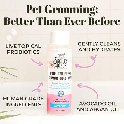 Skout's Honor Probiotic Dog Shampoo & Conditioner with Avocado Oil & Omega-3s, 97% Natural, Paraben