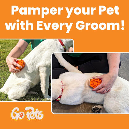 GoPets Curry Comb Bath Brush for Cleaning & Grooming, Silicone Shampoo Scrubber for Shedding &