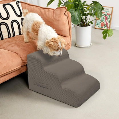 Dog Steps for Small Dogs, 4-Step Pet Ramp Stairs for High Beds and Sofa, Non-Slip Pet Stairs for