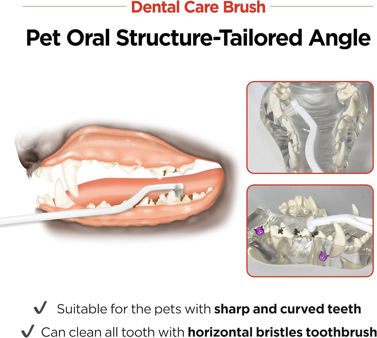 JAYU PET Dental Care Brush (Soft Bristles) 1ea - Dog Toothbrush, Cat Toothbrush, Dental Care for