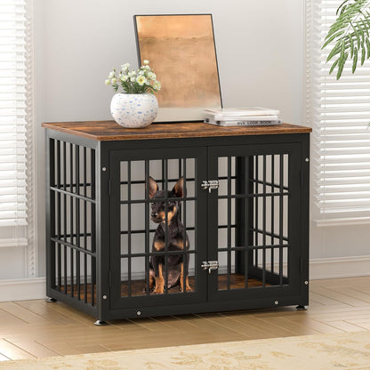 32 Inch Heavy Duty Dog Crate Furniture for Medium and Small Dogs, Decorative Pet House End Table