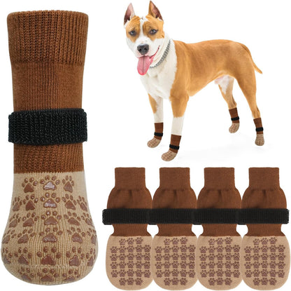SCENEREAL Dog Socks to Prevent Licking Paws for Hardwood Floors Anti Slip, Dog Grippy Socks Shoes