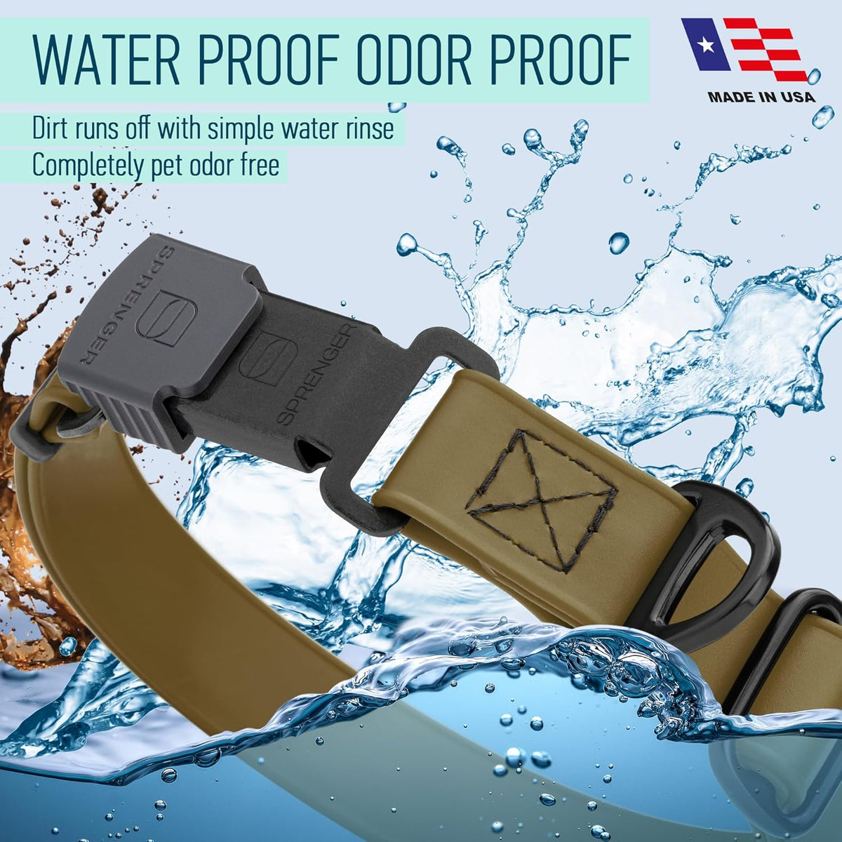 Dogline Biothane Waterproof Dog Collar with Herm Sprenger Stainless Steel Quick Release Buckle