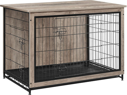 Feandrea Dog Crate Furniture, 44.1" Side End Table, Modern Kennel for Dogs Indoor up to 80 lb