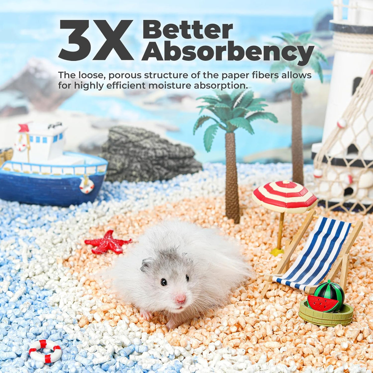mini&moe Rabbit Bedding Guinea Pig Bedding Paper Pellet Bedding: Odor Control & Moisture Absorbent