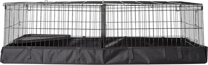 Amazon Basics Leakproof Canvas Bottom Guinea Pig Pet Cage with Divider Set, Black, 47.6"L x 24.2"W