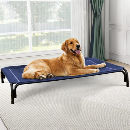 Elevated Dog Bed, Raised Outdoor Dog Bed for Extra Large Sized Dogs, Portable Cooling Pet Cot with