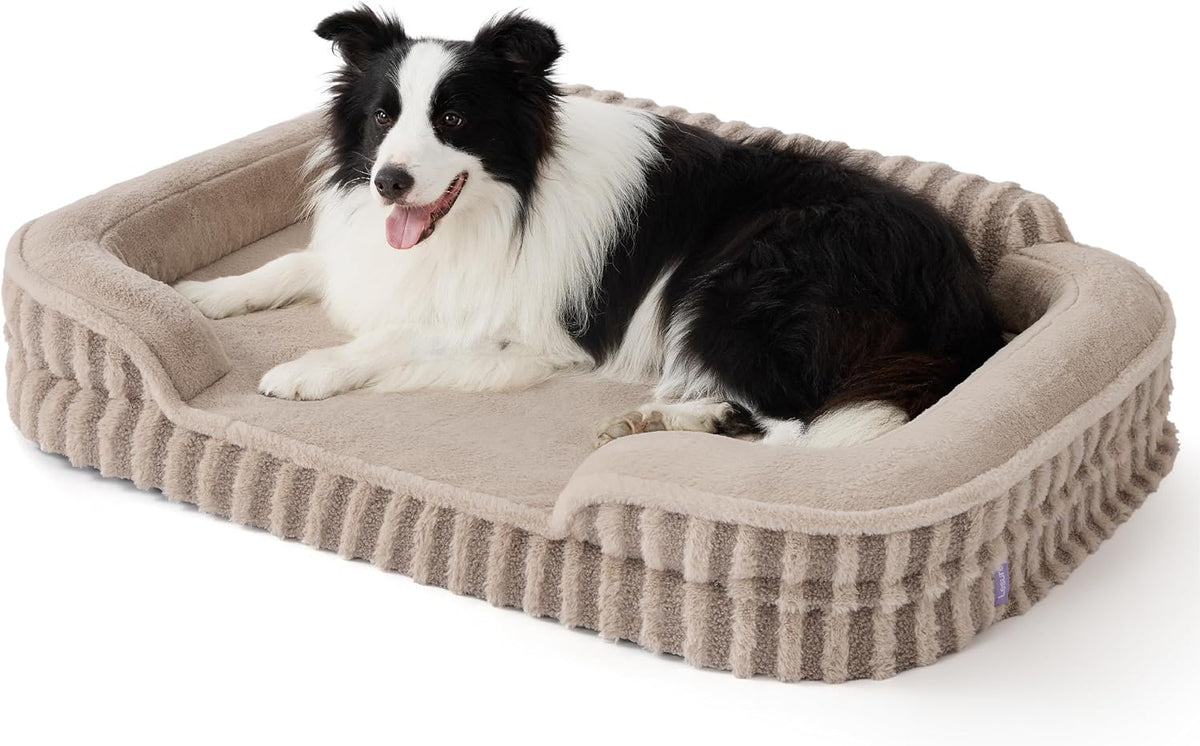 LE SURE Cute Dog Beds for Extra Large Dogs, Orthopedic Waterproof XL Pet Bed with Sides, Non-Slip