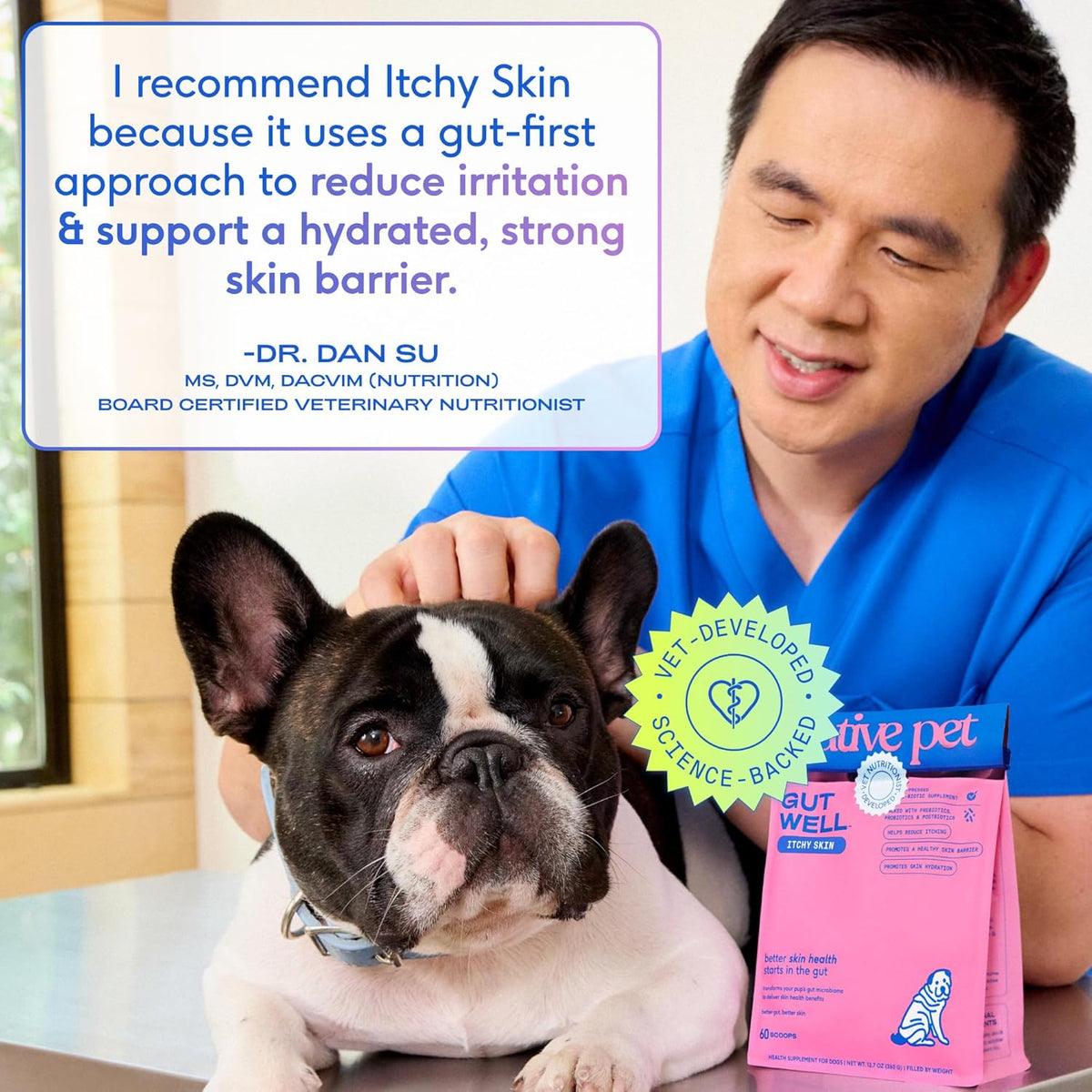 GutWell Itchy Skin - Dog Itching Skin Relief & Seasonal Allergy Itch Relief for Dogs - Promotes