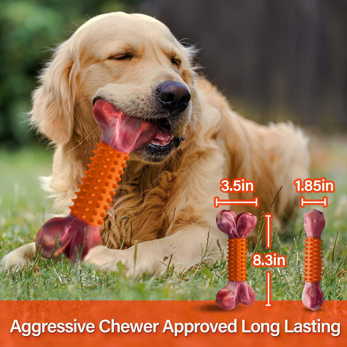Apasiri Dog Toys for Aggressive Chewers Large Breed 2-Pack: Heavy Duty Chew Toys for Medium Dogs