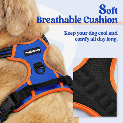 rabbitgoo Dog Harness No Pull with 2 Leash Clips, Adjustable Soft Padded, Reflective Oxford No
