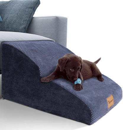 Topmart High Density Extended Foam Dog Ramp&Steps 2 Tiers,11.8" High,Non-Slip Dog Stairs,Soft Foam