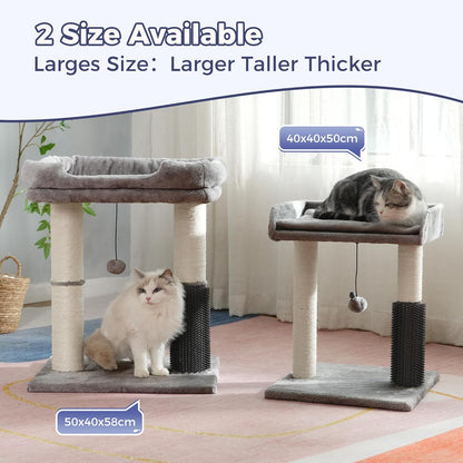 Cat Tree Tower for Large Cats Cat Scratching Post with 20x15.7”Wide Top Bed, Self Groomer, Thick
