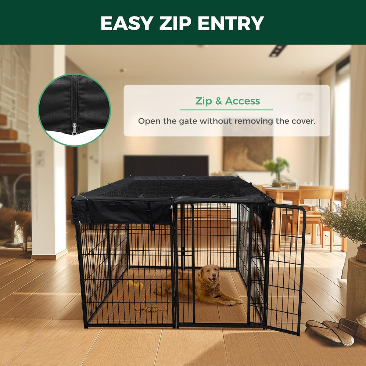 FXW Homeplus Unleashed Indoor Dog Playpen - Stress-Free and Safe Play, Heavy Duty 40 Inch 8 Wire