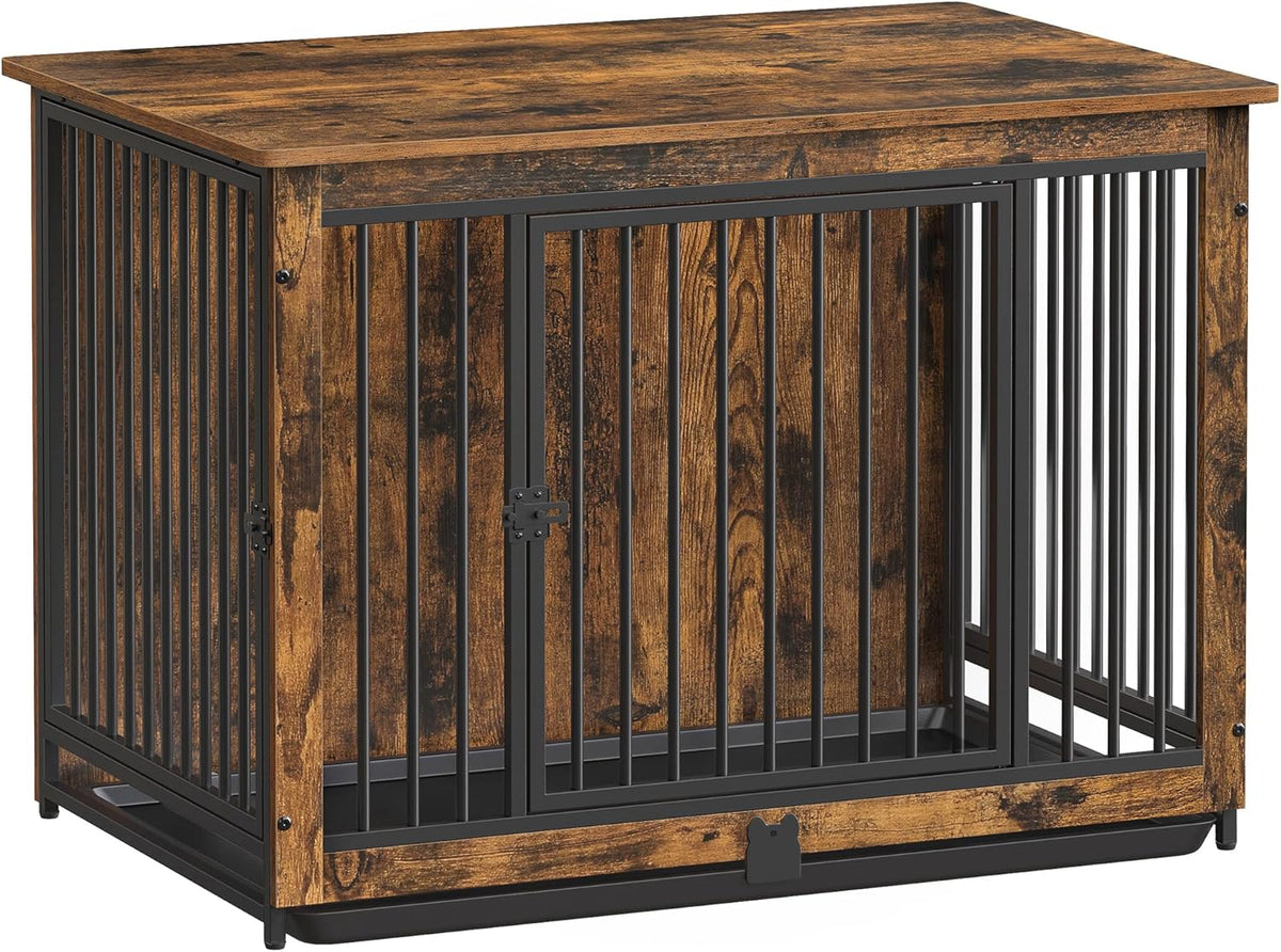 Feandrea Dog Crate Furniture, 38 Inches Dog Kennel for Dogs up to 70 lb, with Removable Tray