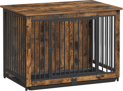 Feandrea Dog Crate Furniture, 38 Inches Dog Kennel for Dogs up to 70 lb, with Removable Tray