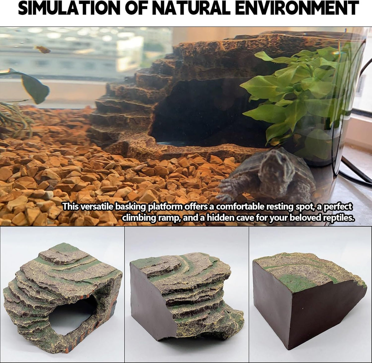 kathson Turtles Basking Platform Tortoise Resting Terrace Climbing Ramp Resin Dock Tank Decorations
