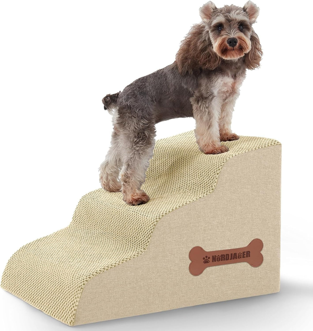 Dog Stairs 3-Step for Small Dogs and Cats to Get on Bed and Furniture/Windows, Pets Can Climb, Sit