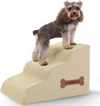 Dog Stairs 3-Step for Small Dogs and Cats to Get on Bed and Furniture/Windows, Pets Can Climb, Sit