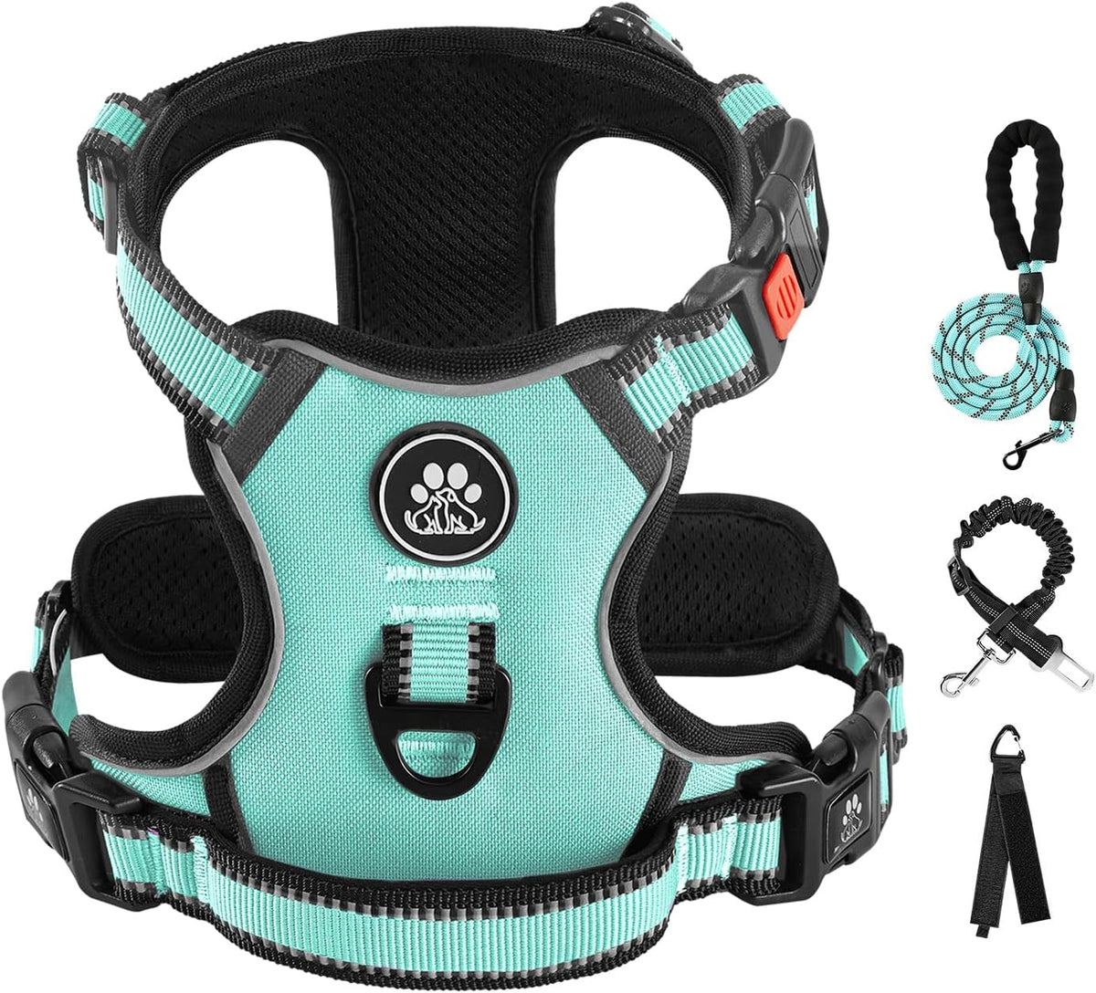 IVY&LANE No Pull Dog Harness with Leash Set, Reflective No Choke Pet Vest,Adjustable Oxford Dog