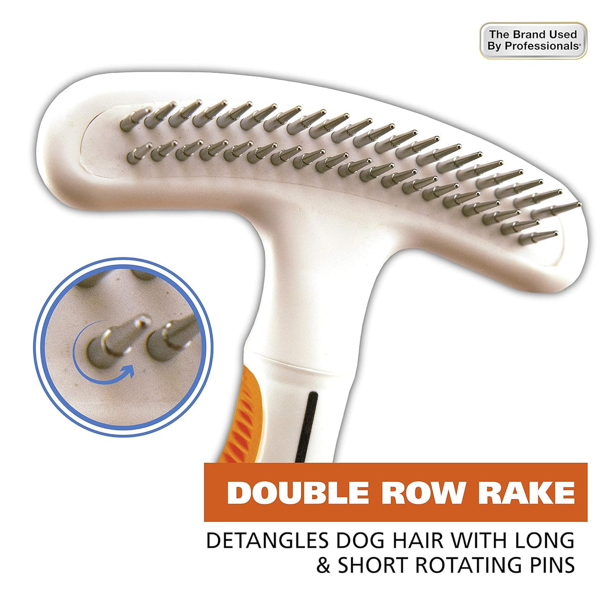 Wahl 2-in-1 Combination Double Row Pet Rake with Hair Shedding Blade for Dog or Cat Fur by The