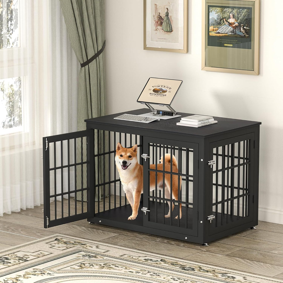 38 Inch Heavy Duty Dog Crate Furniture for Large and Medium Dogs, Decorative Pet House End Table