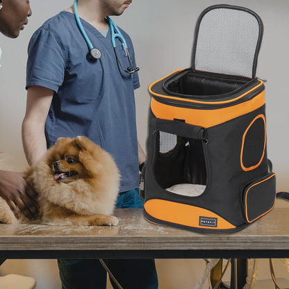 Petsfit Dog Backpack Carrier with Upgrade Waist Cushion Design to Better Fit The Waist, Suitable
