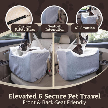 Snoozer Lookout I Dog Car Seat - Small Dog and Puppy Car Seat, Booster Bed for Small & Medium Size
