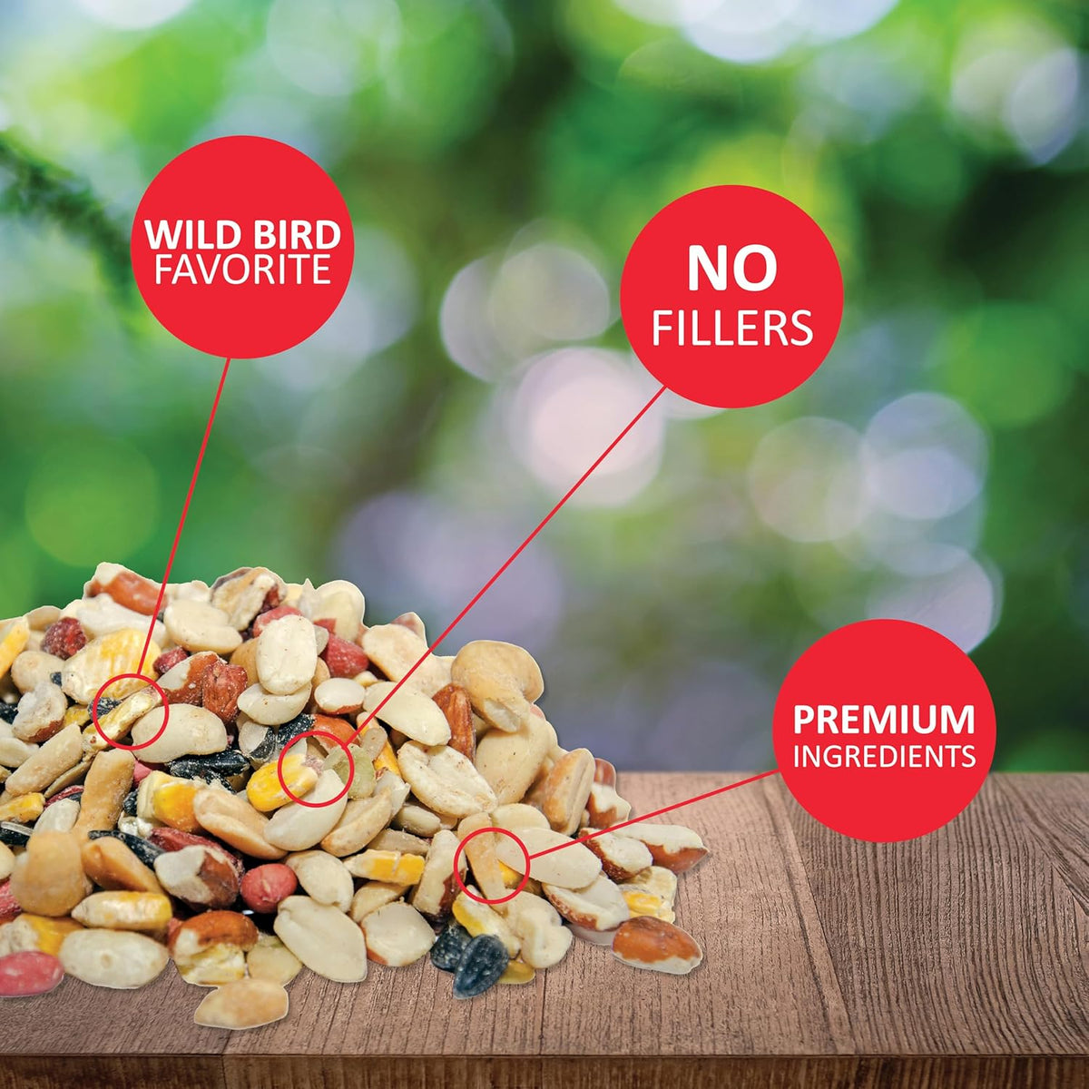 Lyric Fruit and Nut Wild Bird Seed - High Energy Wild Bird Food Mix - Attracts Woodpeckers
