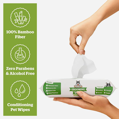 Pogi’s Dog Grooming Wipes – Hypoallergenic Pet Wipes for Paws, Body & Butt – Cleaning & Hydrating