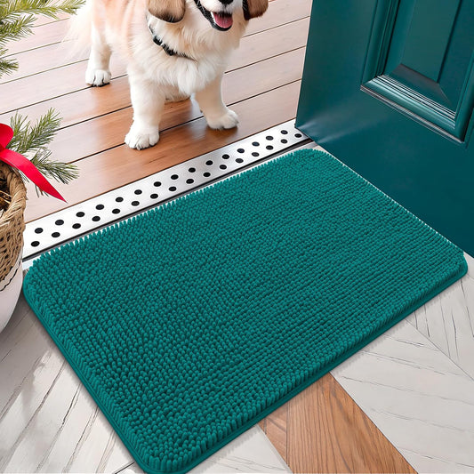 OLANLY Dog Door Mat for Muddy Paws 24x16, Absorbs Moisture and Dirt, Absorbent Non-Slip Washable