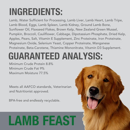 K9 Natural Wet Dog Food Pate, Lamb Feast, 6 Oz Cans (Pack of 12), Grain Free, Made in New Zealand