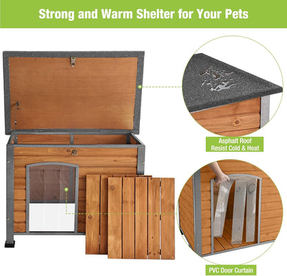 GUTINNEEN Chew Proof Dog House with Metal Iron Frame Outdoor Dog Kennel for Small Medium Large