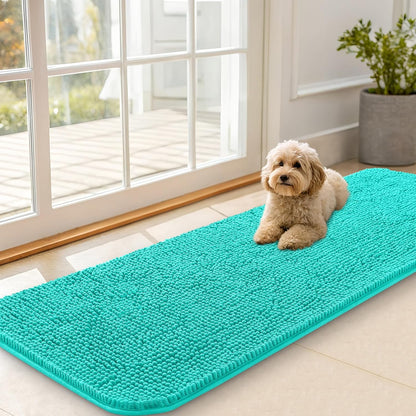 OLANLY Dog Door Mat for Muddy Paws 59x20, Absorbs Moisture and Dirt, Absorbent Non-Slip Washable