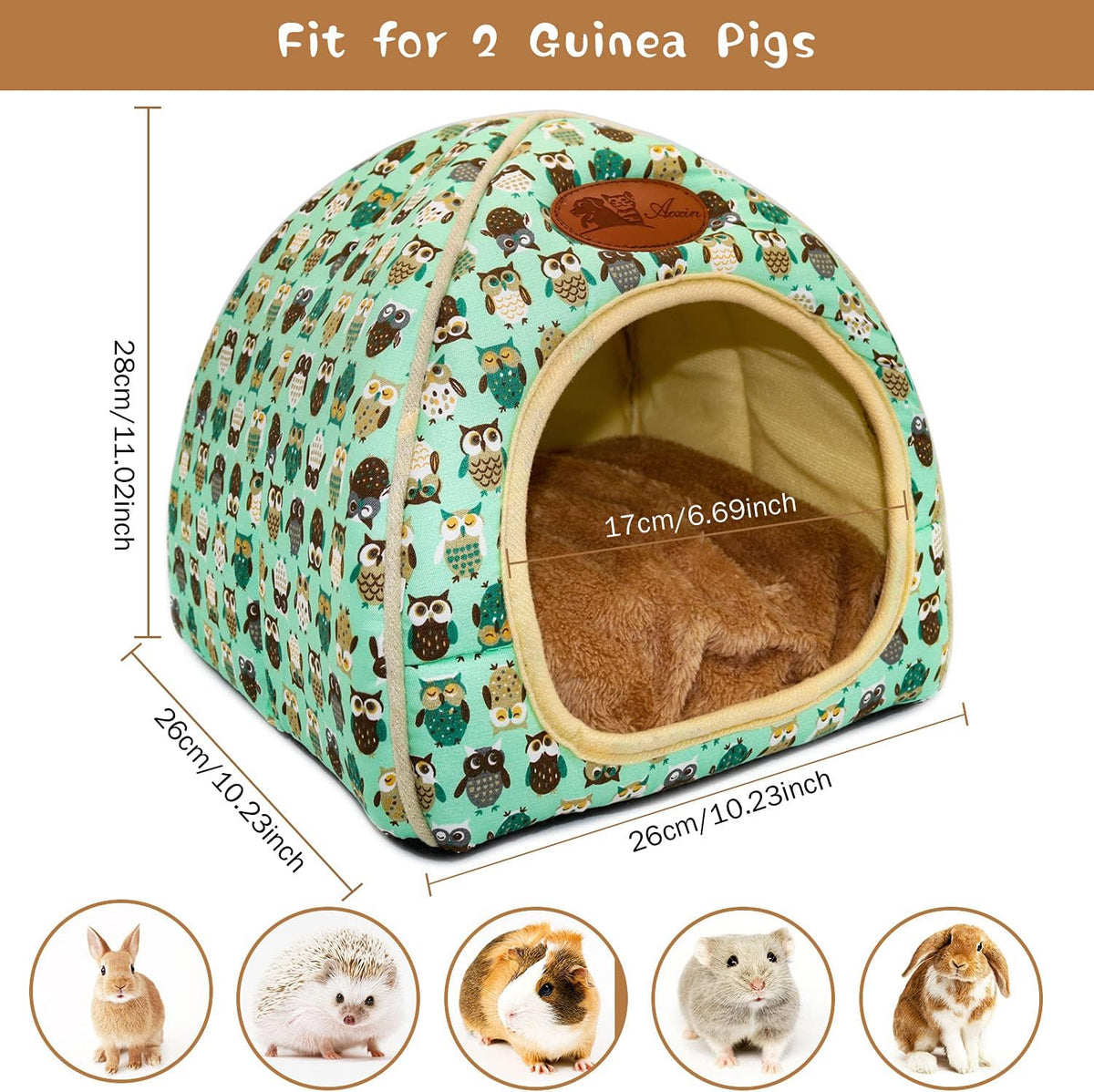 BWOGUE Guinea Pig Bed Warm Cave Beds Hamster House Large Hide-Out for Rabbit Guinea Pigs Bearded