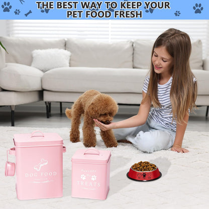 Meraki Home Small Dog Food Container and Dog Treats Container - Tight Lids - Feed Scoop and Pet