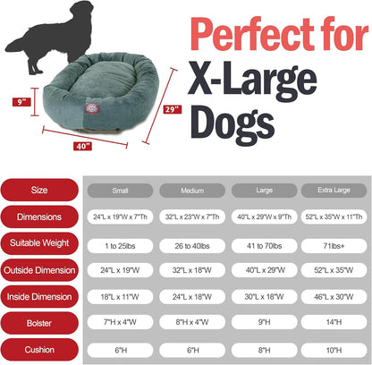 Majestic Pet Villa 52 Inch Shredded Memory Foam Dog Bed for X-Large Sized Dogs 52x35x11