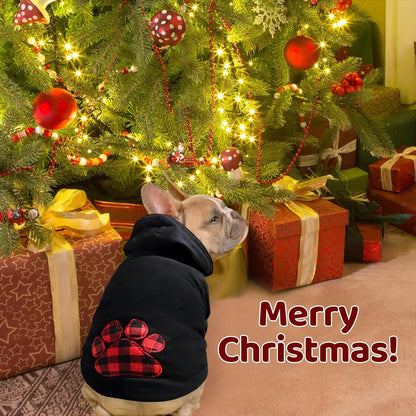 SAWMONG Dog Hoodie,Flannel Pet Hooded Sweater with Hat Puppy Pullover Sweater Shirt,Dog (Black,3XL)