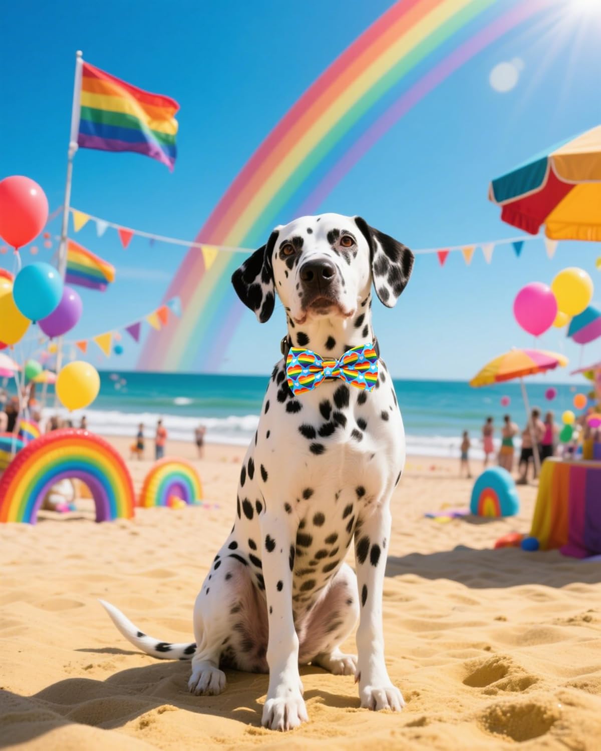 PET SHOW 10 Pack Pride Month Big Dog Bow Ties for Large Medium Dogs Sliding Collar Attachments